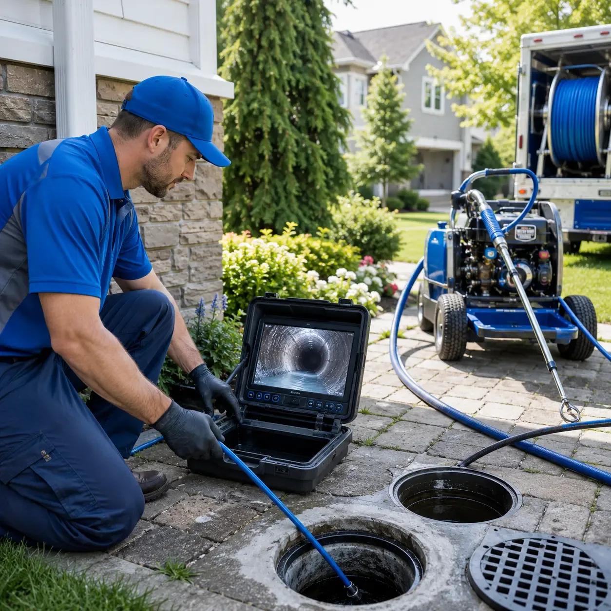 Outdoor drain cleaning professionals serving Thornton, PA
